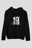 Paulo Dybala Baskılı Unisex Siyah Kapüşonlu Sweatshirt