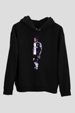 Paulo Dybala Baskılı Unisex Siyah Kapüşonlu Sweatshirt