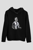 Paulo Dybala Baskılı Unisex Siyah Kapüşonlu Sweatshirt