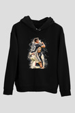 Paulo Dybala Baskılı Unisex Siyah Kapüşonlu Sweatshirt