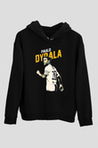 Paulo Dybala Baskılı Unisex Siyah Kapüşonlu Sweatshirt