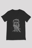 Paulo Dybala Baskılı Unisex Siyah V Yaka Tişört - Tshirt