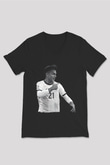 Paulo Dybala Baskılı Unisex Siyah V Yaka Tişört - Tshirt