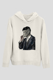Peaky Blinders Baskılı Beyaz Unisex Hoodie