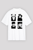 Peaky Blinders Baskılı Beyaz Unisex Oversize Tişört - Tshirt