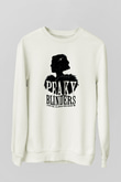 Peaky Blinders Baskılı Beyaz Unisex Sweatshirt