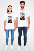 Peaky Blinders Baskılı Beyaz Unisex V Yaka Tişört - Tshirt