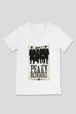 Peaky Blinders Baskılı Beyaz Unisex V Yaka Tişört - Tshirt