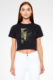 Peaky Blinders Baskılı Siyah Crop Top Kadın Tişört - Tshirt