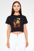 Peaky Blinders Baskılı Siyah Crop Top Kadın Tişört - Tshirt