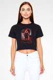 Peaky Blinders Baskılı Siyah Crop Top Kadın Tişört - Tshirt