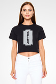 Peaky Blinders Baskılı Siyah Crop Top Kadın Tişört - Tshirt