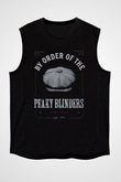 Peaky Blinders Baskılı Unisex Siyah Kolsuz Tişört - Tshirt