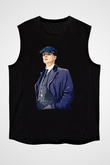 Peaky Blinders Baskılı Unisex Siyah Kolsuz Tişört - Tshirt