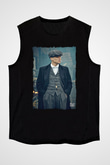 Peaky Blinders Baskılı Unisex Siyah Kolsuz Tişört - Tshirt