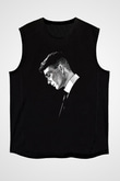 Peaky Blinders Baskılı Unisex Siyah Kolsuz Tişört - Tshirt