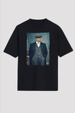 Peaky Blinders Baskılı Unisex Siyah Oversize Tişört - Tshirt