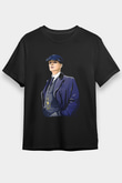 Peaky Blinders Baskılı Unisex Siyah Tişört - Tshirt