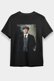 Peaky Blinders Baskılı Unisex Siyah Tişört - Tshirt
