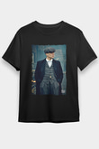 Peaky Blinders Baskılı Unisex Siyah Tişört - Tshirt