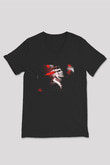 Peaky Blinders Baskılı Unisex Siyah V Yaka Tişört - Tshirt