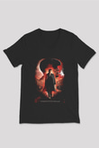 Peaky Blinders Baskılı Unisex Siyah V Yaka Tişört - Tshirt