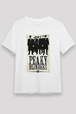 Peaky Blinders Unisex Baskılı Beyaz Tişört - Tshirt