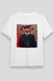 Peaky Blinders Unisex Baskılı Beyaz Tişört - Tshirt