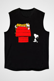 Peanuts Siyah Unisex Kolsuz Tişört