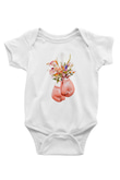 Pembe Boks Eldiveni BaskılıBeyaz  Bebek Body - Zıbın