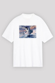 Penguen Beyaz Unisex Oversize Tişört T-Shirt