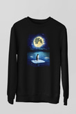 Penguen Siyah Unisex Sweatshirt