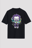 Pennywise Boombox Baskılı Siyah Unisex Oversize Tişört