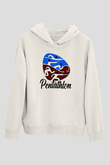 Pentathlon Baskılı Unisex Ekru Hoodie