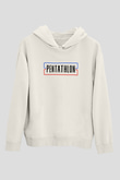 Pentathlon Baskılı Unisex Ekru Hoodie