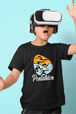 Pentathlon Baskılı Unisex Siyah Çocuk Tİşörtü - Tshirt