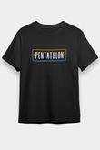 Pentathlon Baskılı Unisex Siyah Tişört - Tshirt
