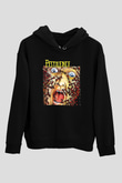 Pestilence Baskılı Unisex Siyah Kapüşonlu Sweatshirt