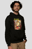 Pestilence Baskılı Unisex Siyah Kapüşonlu Sweatshirt