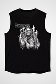 Pestilence Baskılı Unisex Siyah Kolsuz Tişört - Tshirt