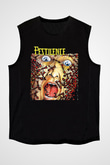 Pestilence Baskılı Unisex Siyah Kolsuz Tişört - Tshirt
