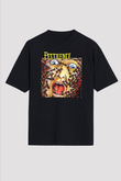 Pestilence Baskılı Unisex Siyah Oversize Tişört - Tshirt