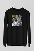 Pestilence Baskılı Unisex Siyah Sweatshirt
