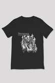 Pestilence Baskılı Unisex Siyah V Yaka Tişört - Tshirt