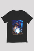 Peter Pan Siyah Unisex V Yaka Tişört