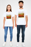 Peyzaj Beyaz Unisex Tişört T-Shirt - TişörtFabrikası