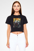 Peyzaj Siyah  Crop Top Tişört