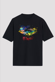 Peyzaj Siyah Unisex Oversize Tişört T-Shirt