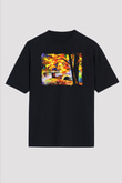 Peyzaj Siyah Unisex Oversize Tişört T-Shirt