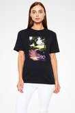 Peyzaj Siyah Unisex Tişört T-Shirt - TişörtFabrikası